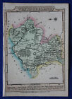 Oryginalna miniaturowa antyk mapa ANGLIA, WESTMORELAND, AMBLESIDE, Wallis ok. 1810