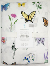 NWT! Pottery Barn Kids Botanical Butterfly Organic Full Sheet Set of 4 Free Ship
