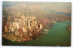 American Airlines Airview Lower Manhattan New York City Airview Postcard - Picture 1 of 2