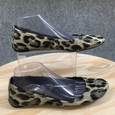 Zapatos planos de ballet Tory Burch para mujer 10,5 M con estampado de leopardo sin cordones negros grises Foto 1 de 4