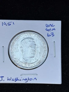 1951 Booker T. Washington Commemorative Half Dollar UNC Nice Coin Great Price - Picture 1 of 2
