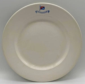 Plato de cena blanco vintage The Bank Line Royal Falcon Ironstone Weatherby Hanley - Imagen 1 de 5