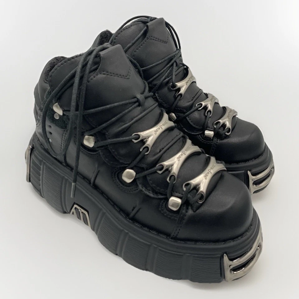 Ayustrong New P Rock CD-811 Chunky Platform Goth Ankle Boots Sz 5.5 - 6 Metallic - Image 1 of 4