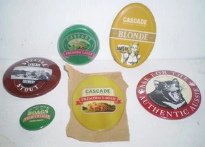 4 Beer tap tops for on taps - Cascade PLUS Boags & Tasmania badges - Picture 1 of 1