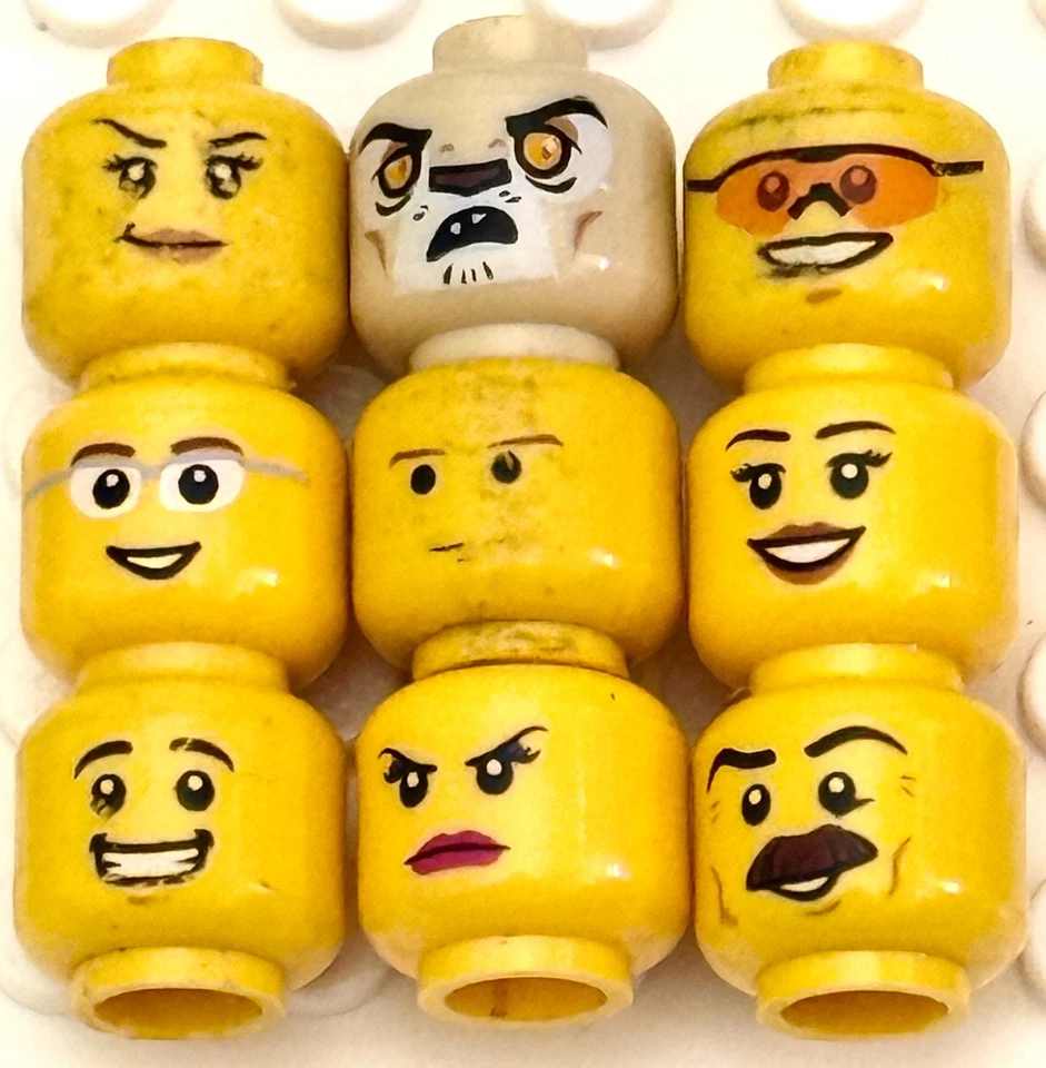 LEGO LEGO😊🌟 BULK LOT minifigure HEADS BOYS GIRLS CHILDREN ADULT TOYS ..@.. - Image 1 of 1