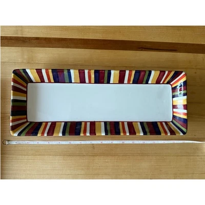 Simple Additions Pampered Chef Rectangle Platter Stripes  - Image 1 of 2