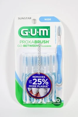 1 GUM Proxabrush Go-BETWEEN Cleaners Wide Size - 10 Cleaners Flexible Grip - Image 1 of 2