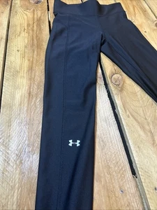 Under Armour Leggings Womens Extra Small Black Compression Yoga Pants HeatGear - Picture 1 of 7