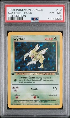 Scyther-Holo 1st Edition PSA 8 1999 Pokemon Jungle #10 - Image 1 of 2