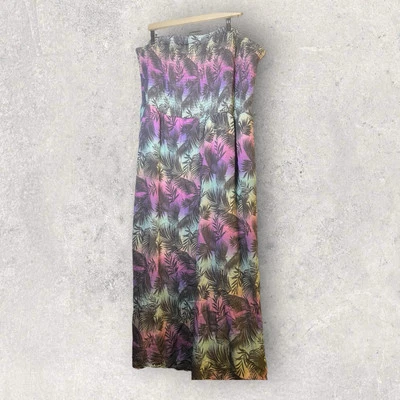 Pantalones Torrídos Sin Tirantes Rayón Tropical Palma Floral Mono Encubrimiento Talla 4 Foto 1 de 4