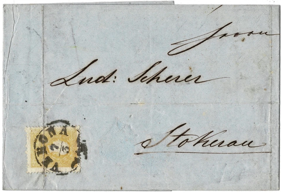 Austria / Lombardía-Venecia - Carta doblada 1864 de Verona a Stockerau Foto 1 de 4