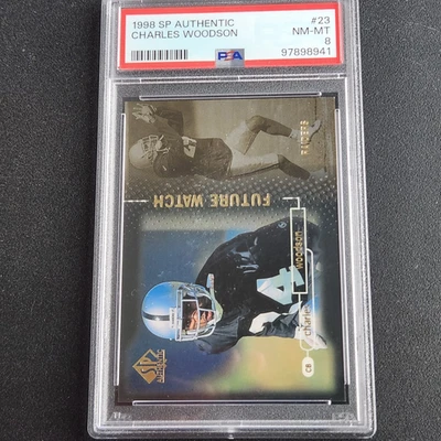 1998 SP Authentic Charles Woodson #23 PSA 8 Rookie HOF /2000 - Image 1 of 2