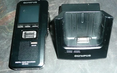 Olympus DS-5000 Digital Voice Recorder w/ Charging CR10 Cradle - NO AC ADAPTER - Image 1 of 3