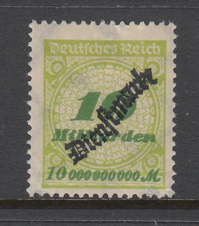 Germany - 10Md Postage Stamp Optd Dienstmarke (MLH) 1923 (CV $11) - Image 1 of 1