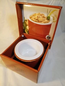 Gourmet Du Village 2 Pc. Dip Chiller Bistro Collection Brown & White NIB - Picture 1 of 11