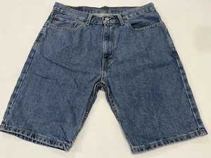 Levi's 505 Regular Fit Denim Jean Shorts Men's W34 Blue 5-Pocket Pre Owned - Picture 1 of 16