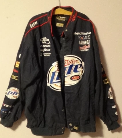 Vtg Rusty Wallace Chase Authentics Driver's Line Miller Lite XXL Jacket NASCAR Cover