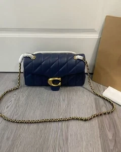 Bolso de Hombro Coach Tabby CP150 26 Acolchado Cuero Azul Marino Precio Muy Raro - Imagen 1 de 6