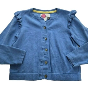 Mini Boden Blue Ruffle Cardigan Sweater 4/5 - Picture 1 of 3