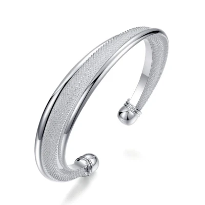 Armband Armreif 1,5 cm breit Metall Armspange silber -farbig Größe variabel NEU - Bild 1 von 3