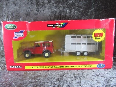A295 Britains 42128 Land Rover Defender Rimorchio Ifor Williams 1:32 + Scatola - Immagine 1 di 4