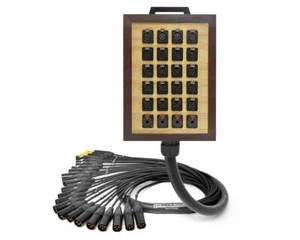 24-Ch Wooden Wall Box | Mogami 2936 & Neutrik Gold | Premium | Black | 10 Feet - Picture 1 of 1