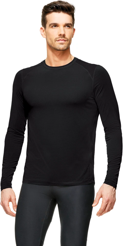 Top Terramar Hombre Retención de Calor Manga Larga Capa Base Negro Pequeño Foto 1 de 1