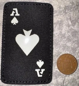 Ace of Spades Black Patch Hook & Loop 8cm x 5cm Tactical Morale GRATIS P&P - Bild 1 von 2