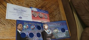 Juego de 4 monedas, libro, certificado estadounidenses de colores como nuevas de Barack Obama - Imagen 1 de 1