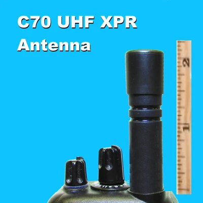 C70 TUNED Stubby UHF Antenna Low VSWR for Motorola MotoTrbo DMR XPR7350 XPR7550 - Image 1 of 4