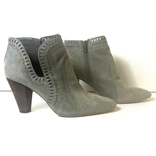 Stivaletti donna Vince Camuto 9 5 M D'Orsay alla caviglia casual tacco alto grigio scamosciato zip
