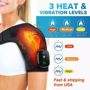 Cordless Heated Shoulder Brace Heating Pad Therapy Arm Winter Heating Wrap - Picture 1 of 9