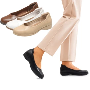 Women Low Heel Round Toe Dress Shoes Business Office Slip On Casual Flat Shoes - Picture 1 of 25