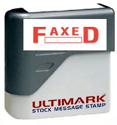 FAXED stamp text with Date Box on Ultimark Pre-inked Message Stamp with Red Ink - Image 1 of 2