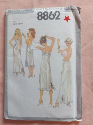 Simplicity 8862 Vintage Misses' Slips & Half Slips Pattern Size 10 - Image 1 of 2