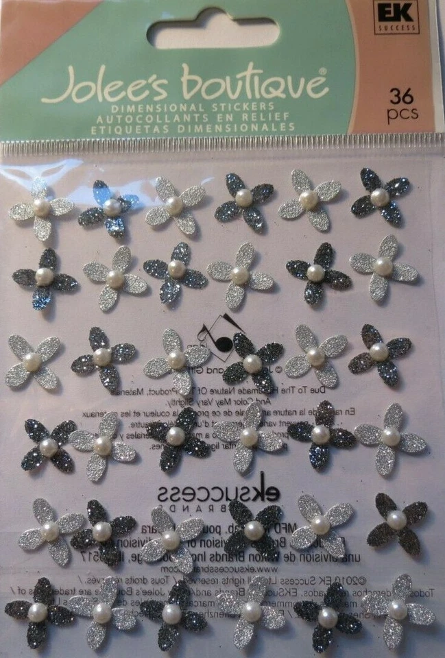JOLEE'S BOUTIQUE WEDDING GEM FLOWER 3D REPEATS 36 PC STICKERS SCRAPBOOK CRAFT - Изображение 1 из 1