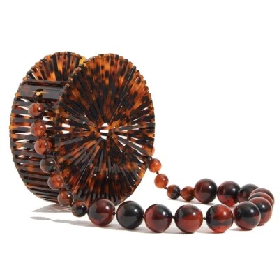 Cult Gaia Brown Luna Bag In Tortoise Shell Acrylic  - Image 1 of 4