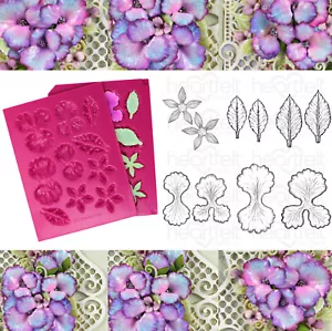 Heartfelt Creations Sweet Pea Collection Stamp & Mold Combo Card Flower - Foto 1 di 6