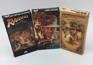 Indiana Jones Trilogy VHS 3-Tape Collectors Edition Box Set 1989 No Slipcover - Picture 1 of 7