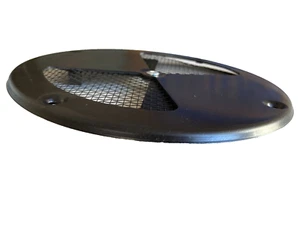 7.25" Black Aluminum Round Air Wall Vent with Screen Horse Trailer Butterfly - Picture 1 of 4