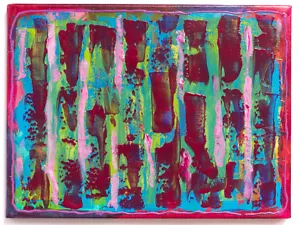 Pintura - abstracto - lienzo pintado a mano pintura acrílica colores modernos formas ingenuas - Imagen 1 de 1