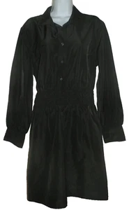 New Womens XL Free Assembly Black Smock Waist Dress Long Sleeves - Picture 1 of 2