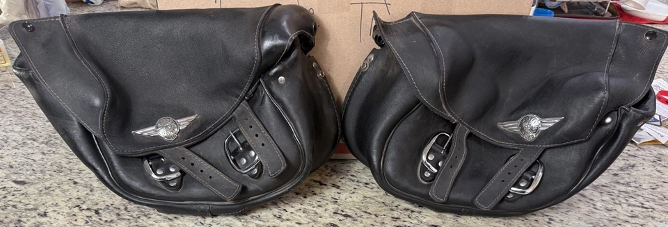 Harley Fatboy FLSTF 2 buckle saddlebag bags OEM - Image 1 of 4