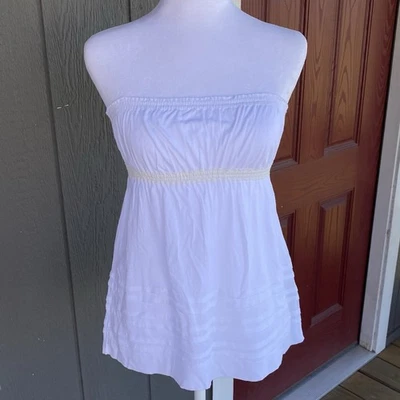 Top Babydoll Vintage Y2K Abercrombie and Fitch Talla S Blanco Sin Tirantes Nuevo con Etiquetas Foto 1 de 4
