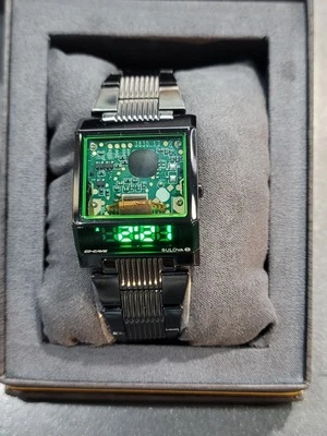 Orologio Bulova Computron D-Cave Uomo Nero Digitale Acciaio Inox 32MM 98C140 - Immagine 1 di 4