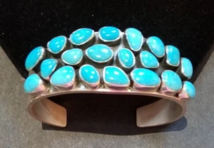 Sterling Silver DTR Southwest Turquoise cuff bracelet Jay King 78.9gm new mens - Picture 1 of 15