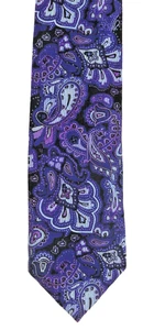 Krimson By Kwame 100% Silk Handmade Luxury Tie 3 1/2" x 63" XL Lavender on Black - Picture 1 of 5