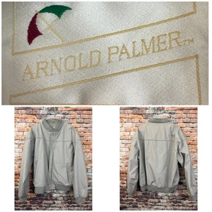 Vintage Arnold Palmer Herren Windbreaker Bomber Gold Jacke Grau Größe L - Bild 1 von 13
