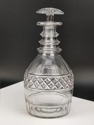 Antique Anglo Irish cut glass spirit decanter with mushroom stopper - Image 1 of 4