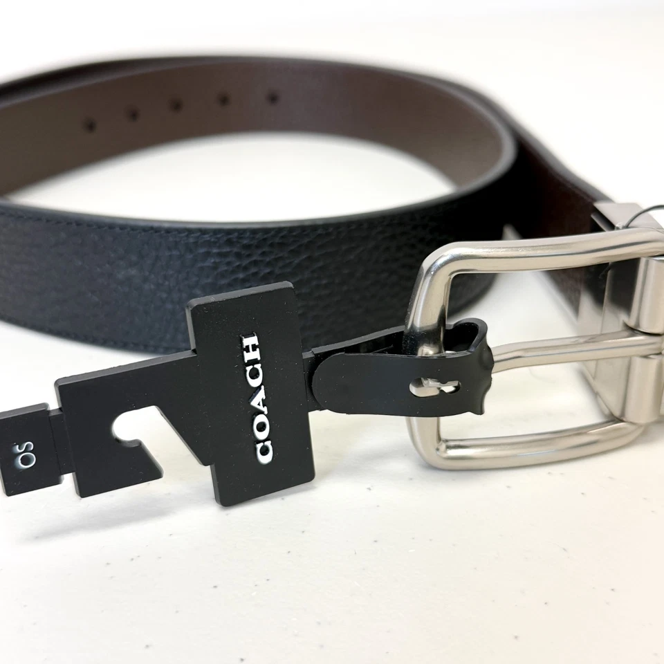 COACH Harness Cut to Size Reversible Leather One Size Belt - Black/Dark Brown - Image 1 of 4